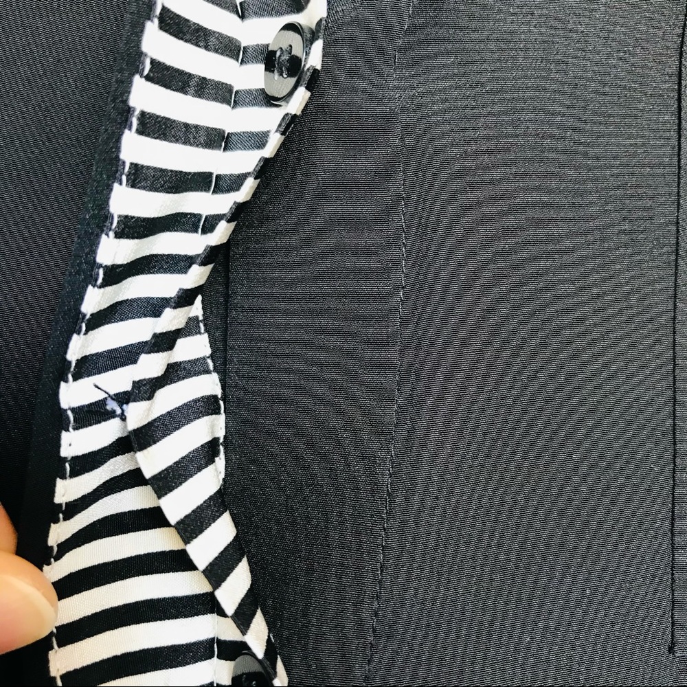 Diane Von Furstenberg DVF Black Collar Lorelei Long Sleeve Button Up Silk Blouse - Picture 7 of 15